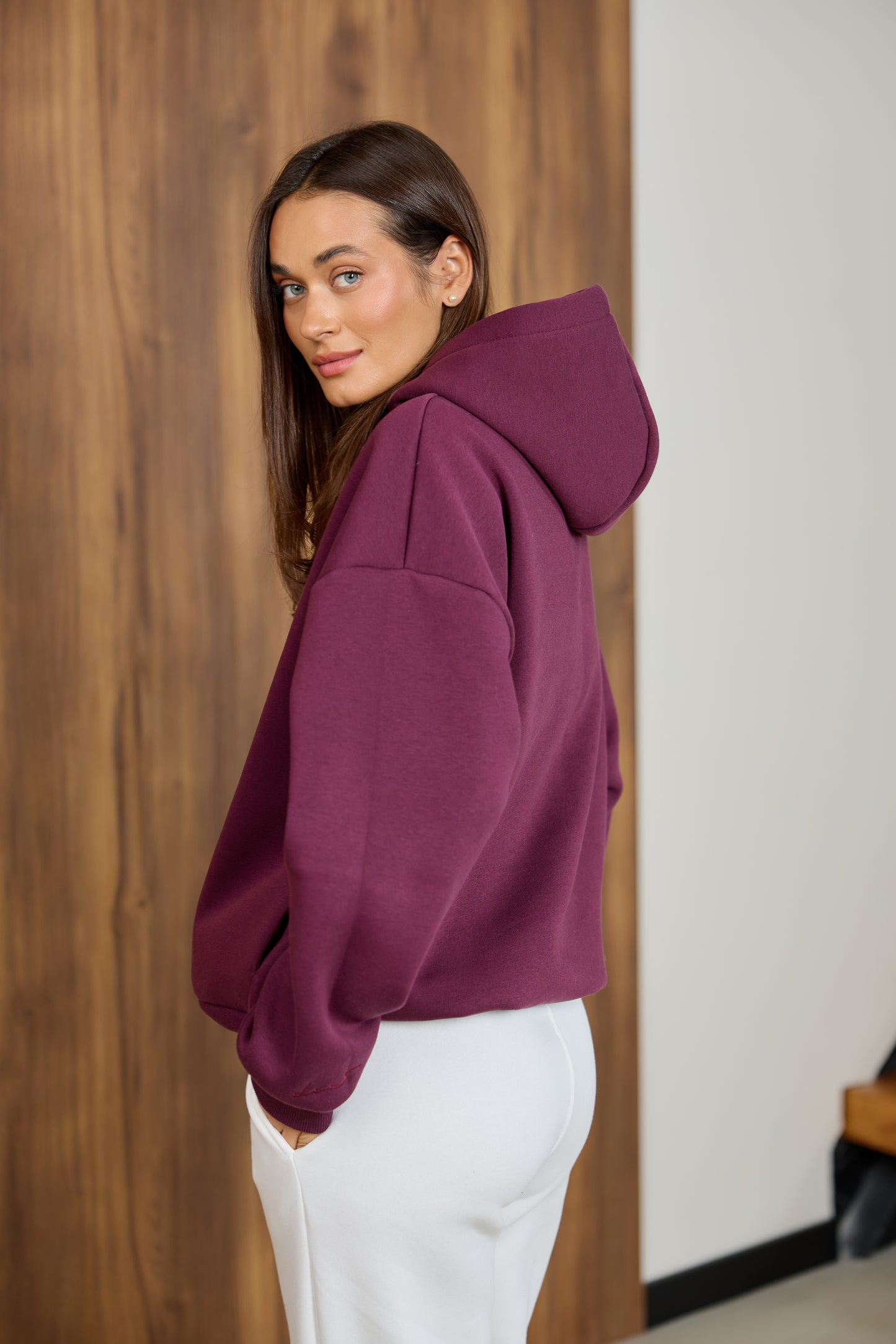 Худі бордовий